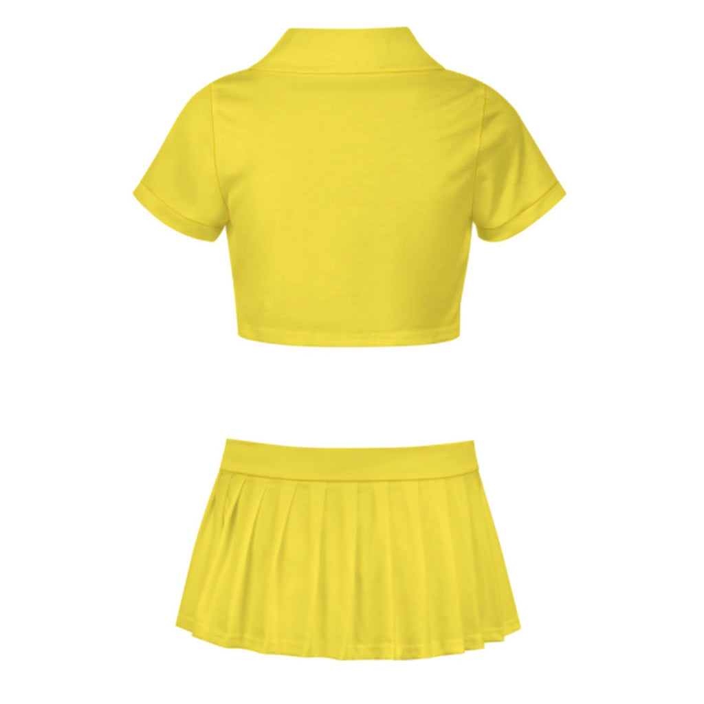 Custom Light Yellow Gold Cheerleading Uniform Set