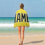 Custom Light Yellow Olive Beach Towel