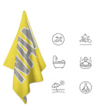 Custom Light Yellow Gray Beach Towel