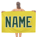 Custom Light Yellow Green Beach Towel