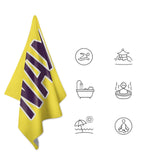 Custom Light Yellow Purple Beach Towel