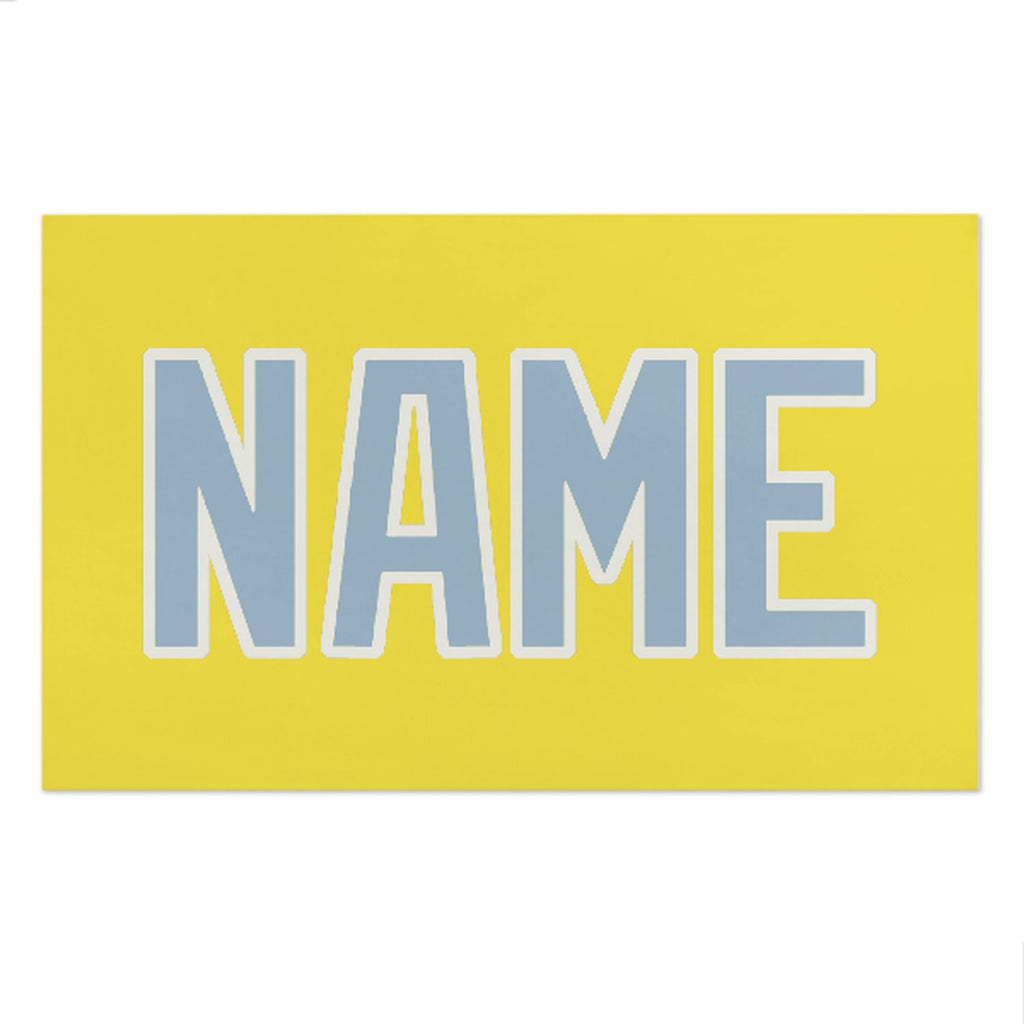 Custom Light Yellow Light Blue Beach Towel