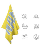 Custom Light Yellow Light Blue Beach Towel
