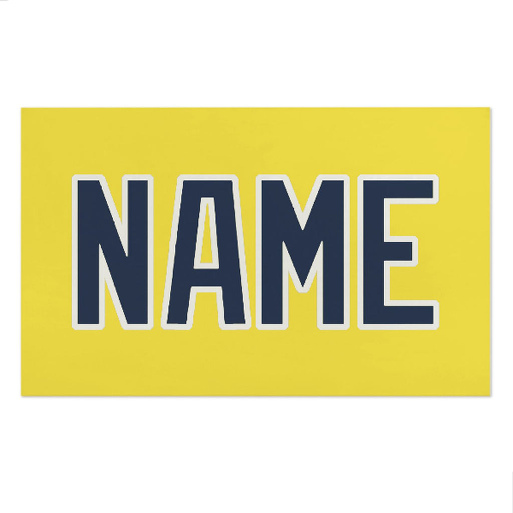 Custom Light Yellow Blue Beach Towel