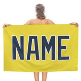 Custom Light Yellow Blue Beach Towel