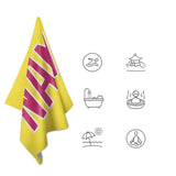 Custom Light Yellow Pink Beach Towel