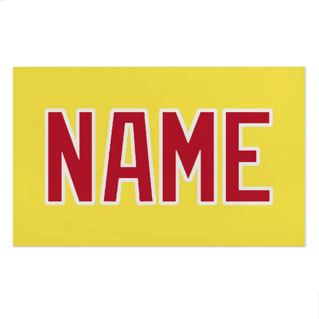 Custom Light Yellow Red Beach Towel