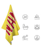 Custom Light Yellow Red Beach Towel