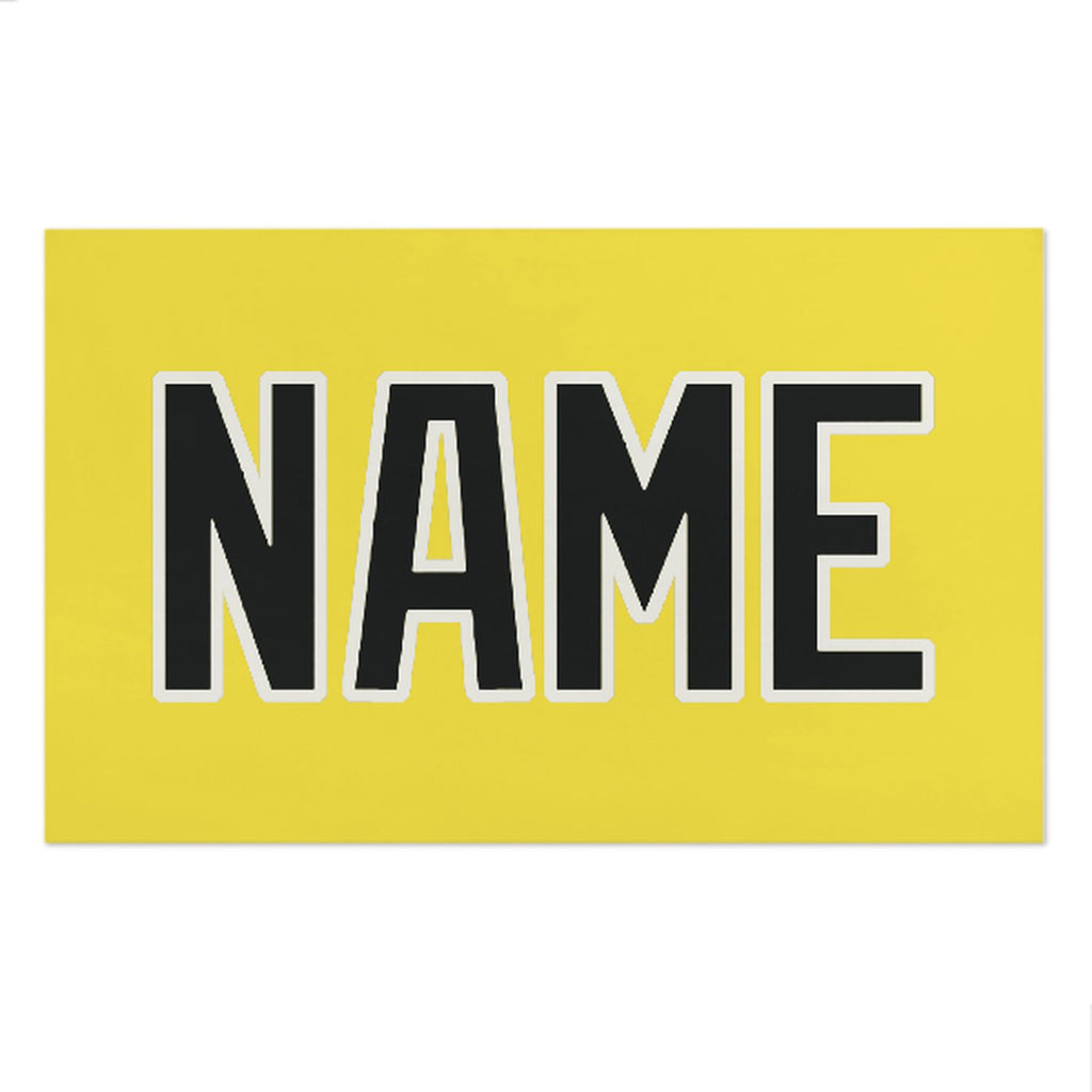 Custom Light Yellow Black Beach Towel