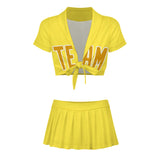 Custom Light Yellow Yellow Cheerleading Uniform Set