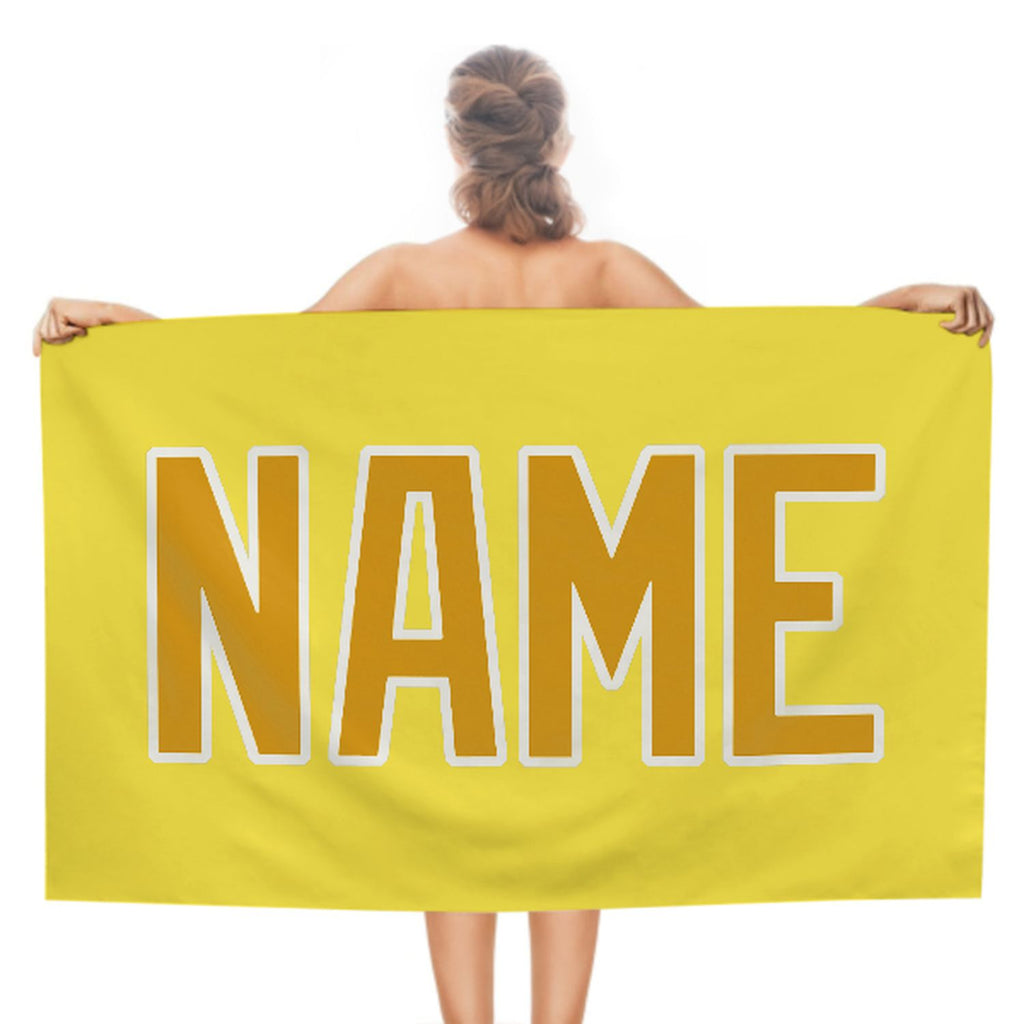 Custom Light Yellow Yellow Beach Towel
