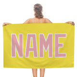 Custom Light Yellow Light Pink Beach Towel