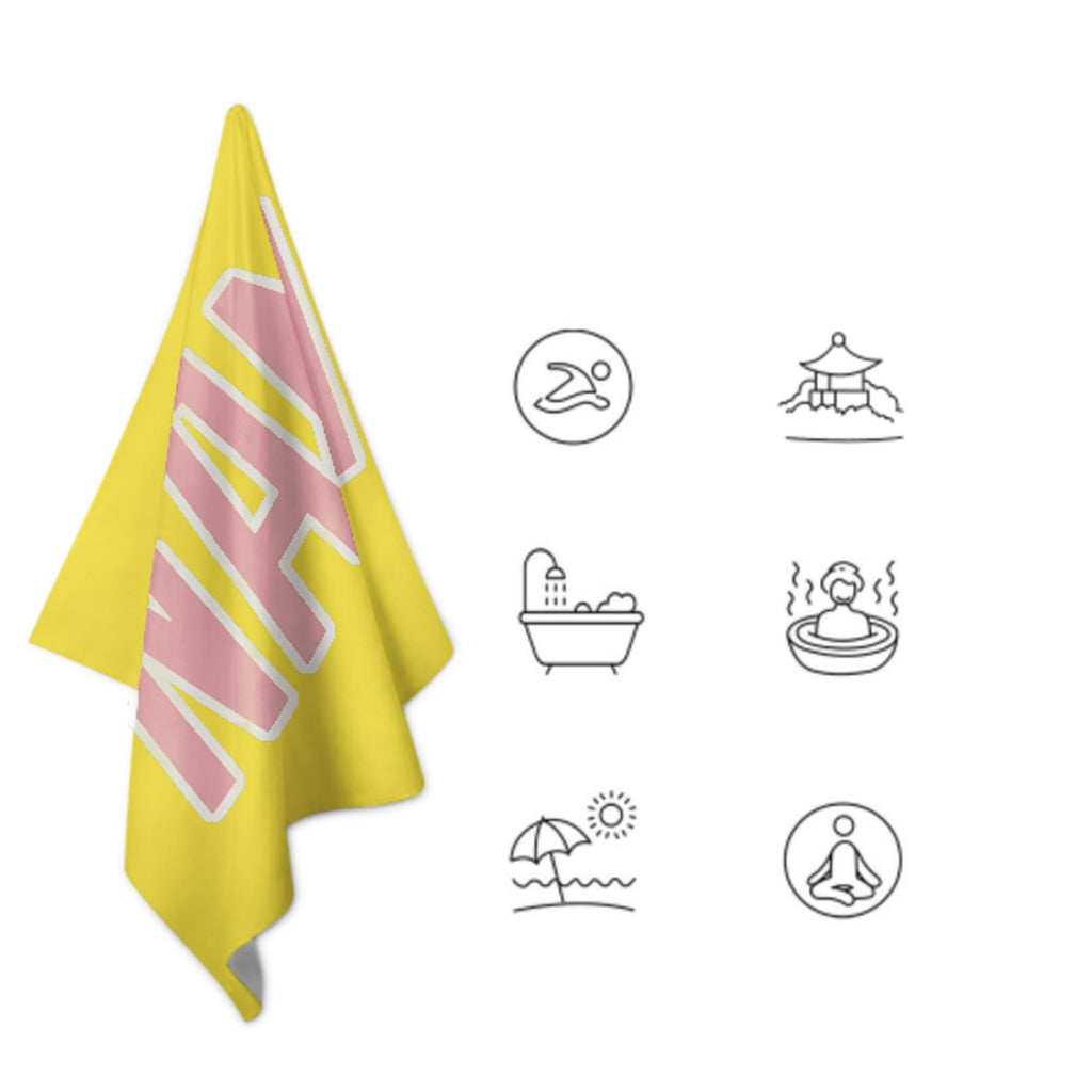 Custom Light Yellow Light Pink Beach Towel