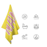 Custom Light Yellow Light Pink Beach Towel
