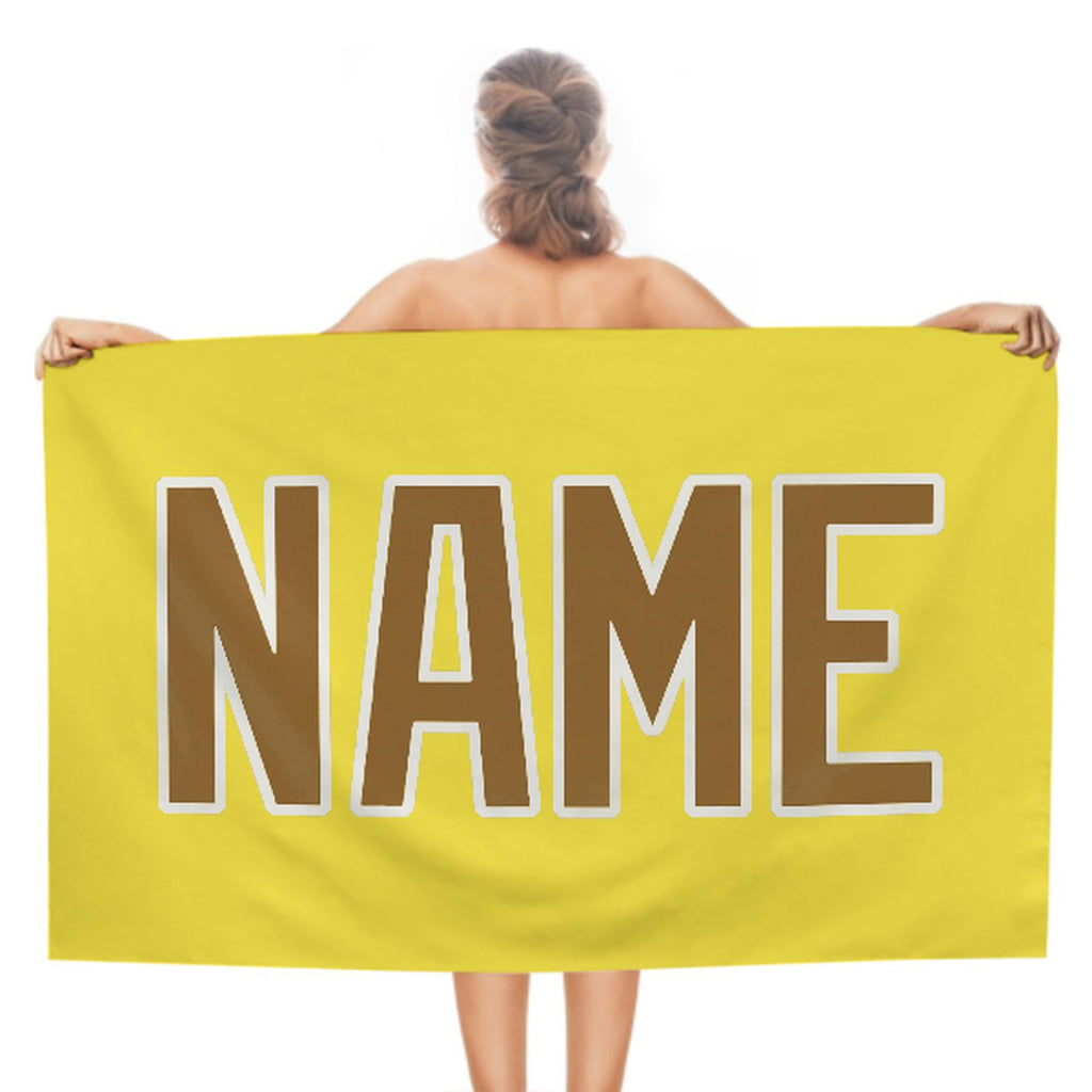Custom Light Yellow Khaki Beach Towel