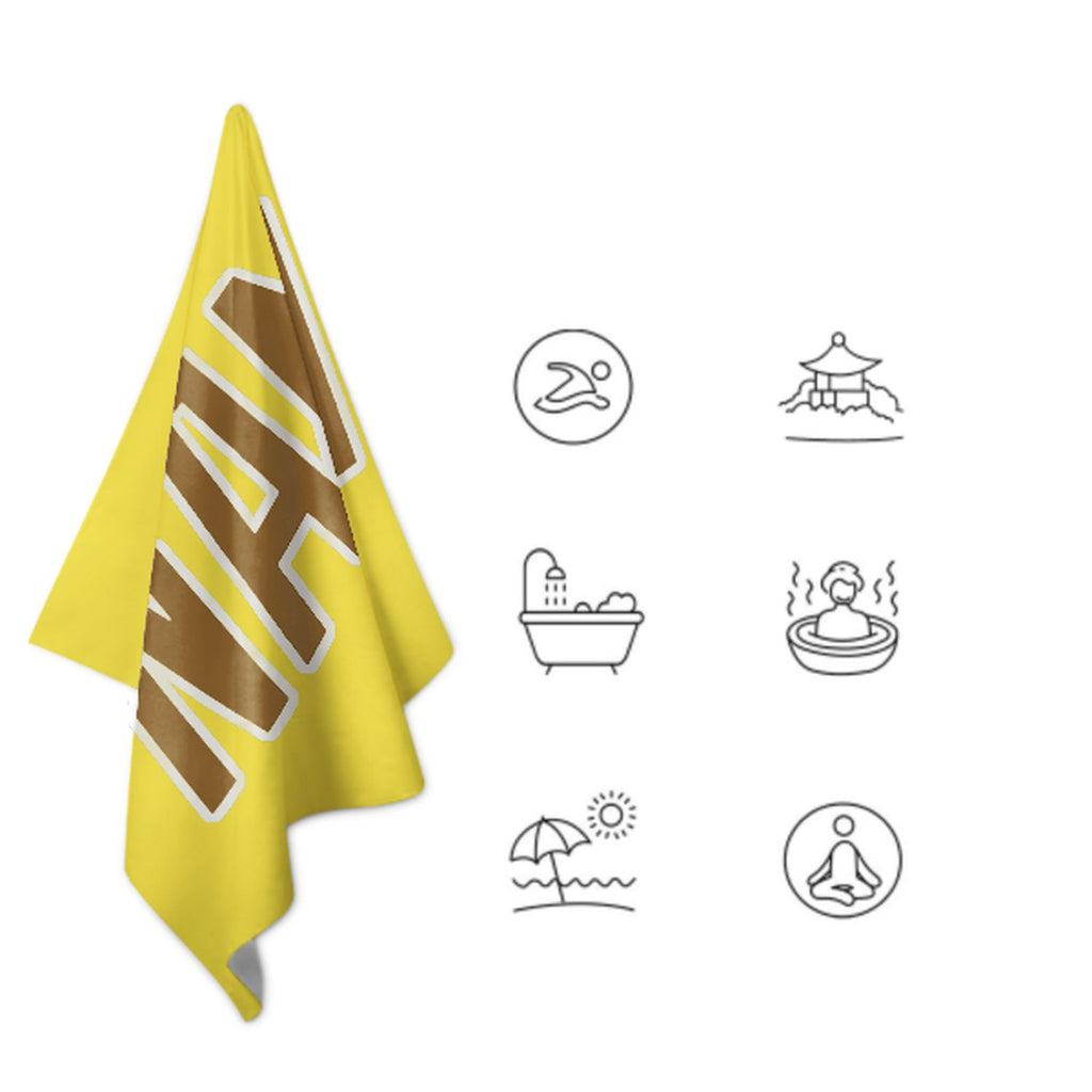 Custom Light Yellow Khaki Beach Towel