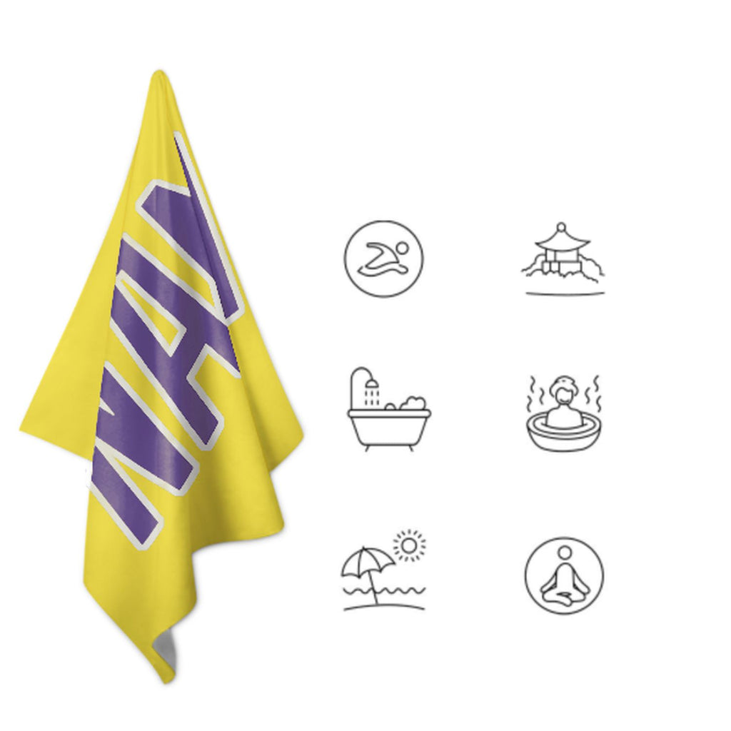 Custom Light Yellow Light Purple Beach Towel