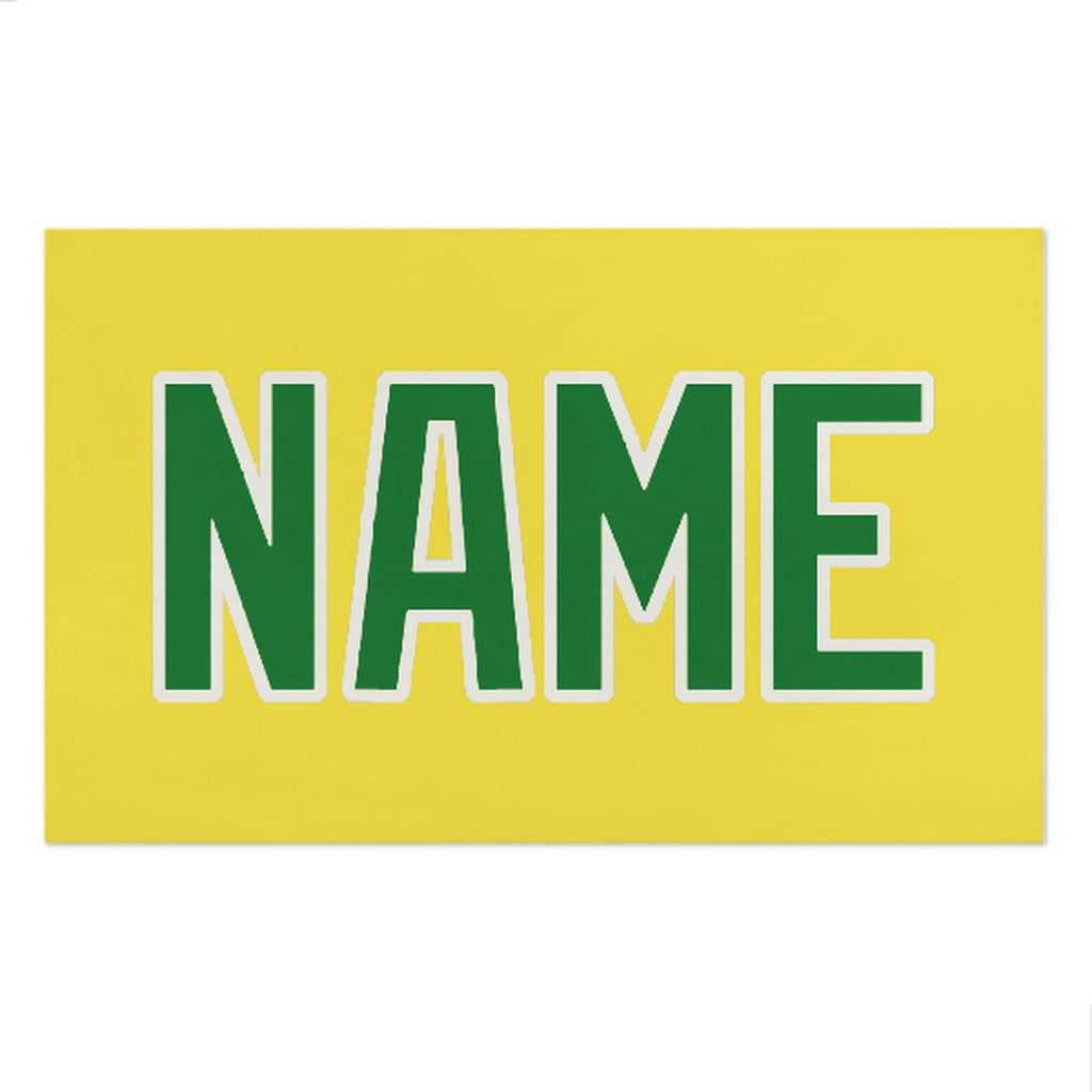 Custom Light Yellow Emerald Green Beach Towel