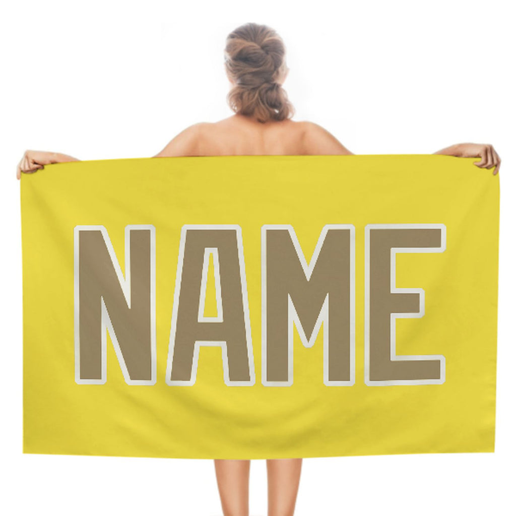 Custom Light Yellow Light Khaki Beach Towel