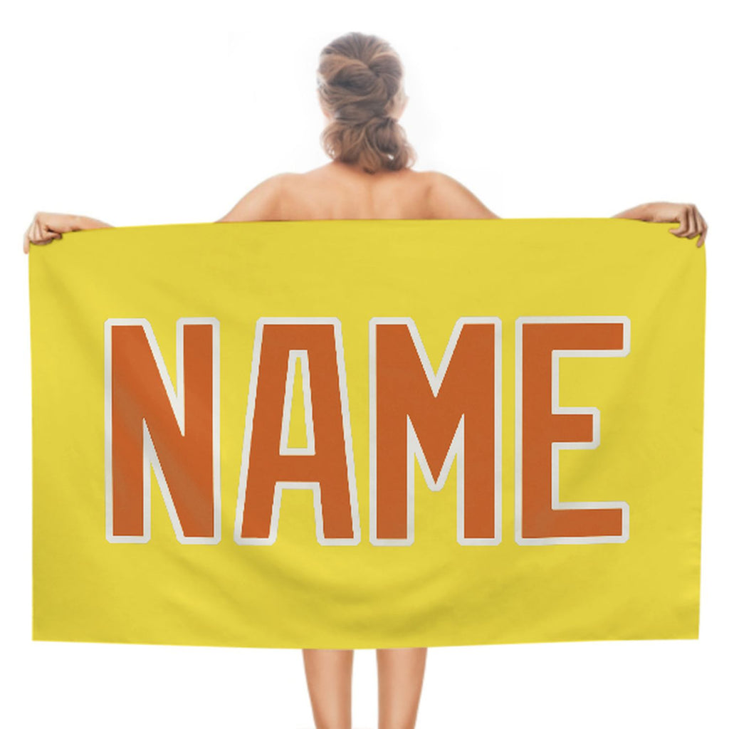 Custom Light Yellow Orange Beach Towel