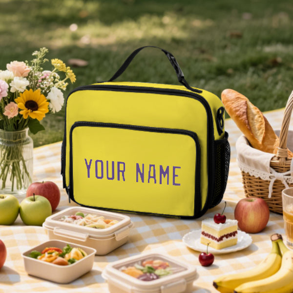 Custom Light Yellow Light Purple Lunch Bag