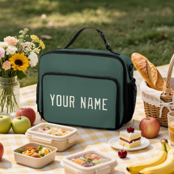 Custom Blue Green Cream Lunch Bag