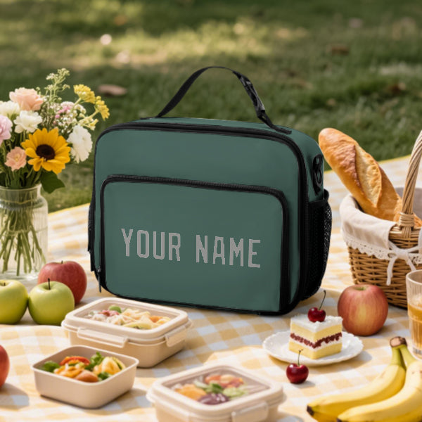Custom Blue Green Gray Lunch Bag