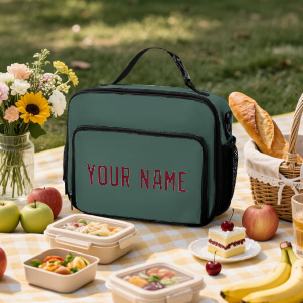 Custom Blue Green Crimson Red Lunch Bag
