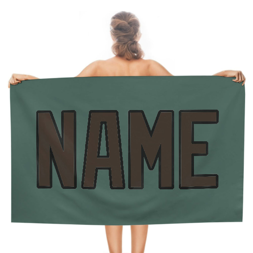 Custom Blue Green Brown Beach Towel