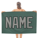 Custom Blue Green Gray Beach Towel