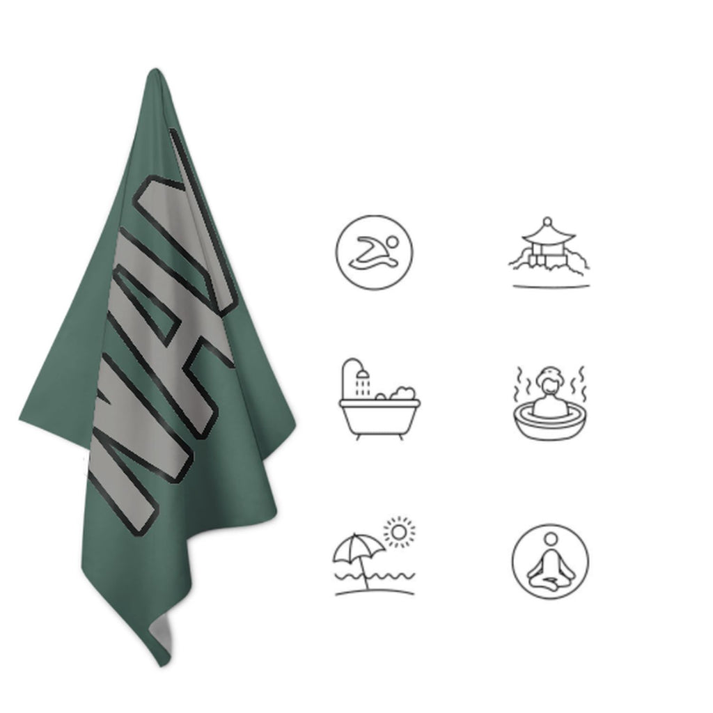Custom Blue Green Gray Beach Towel