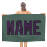 Custom Blue Green Purple Beach Towel