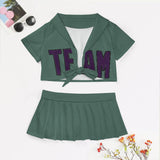 Custom Blue Green Purple Cheerleading Uniform Set
