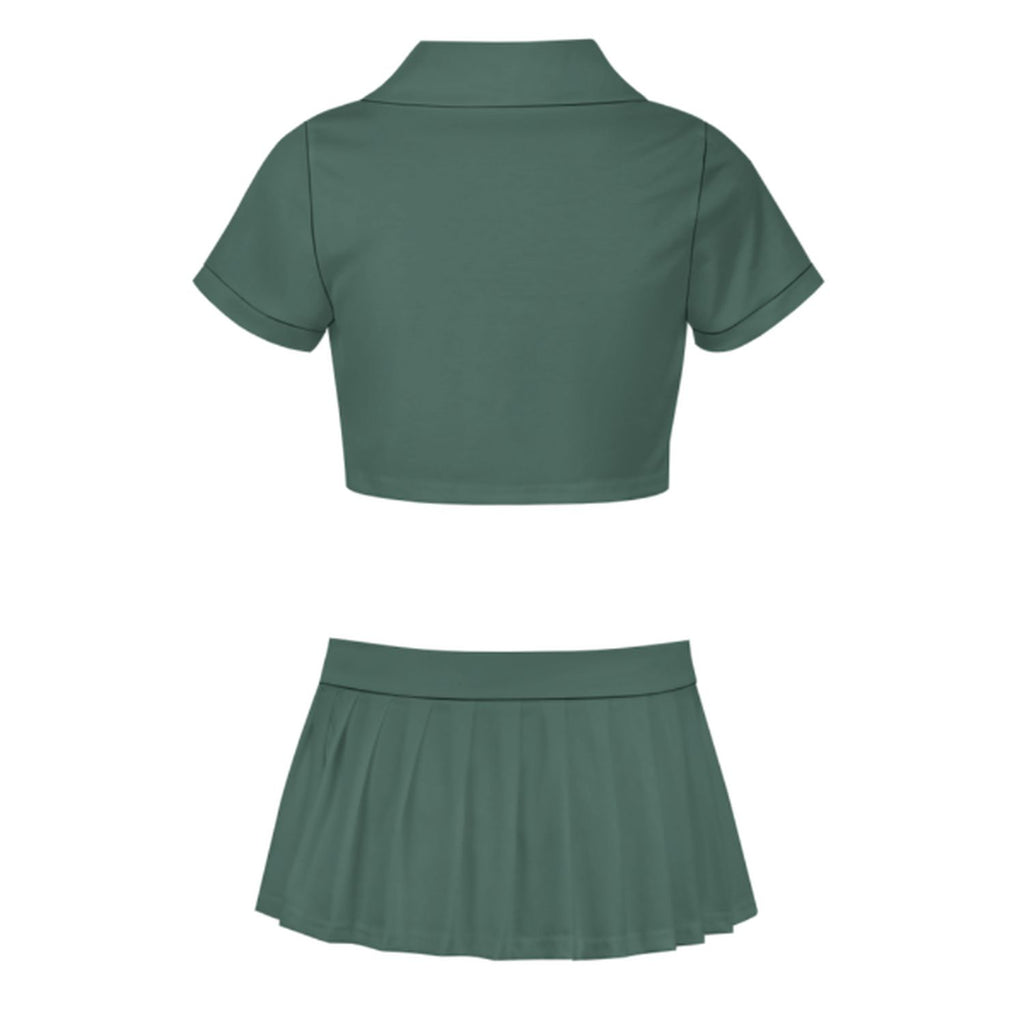 Custom Blue Green Sky Blue Cheerleading Uniform Set