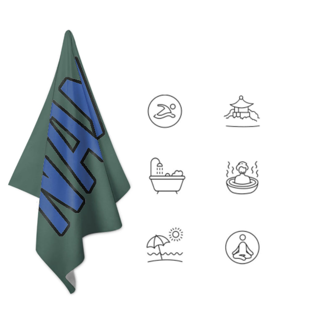 Custom Blue Green Sky Blue Beach Towel