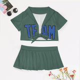 Custom Blue Green Sky Blue Cheerleading Uniform Set