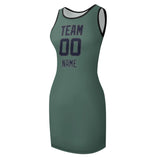 Custom Blue Green Navy Sleeveless Vest Dress