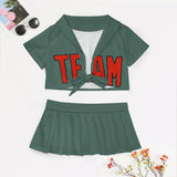 Custom Blue Green Orange Red Cheerleading Uniform Set
