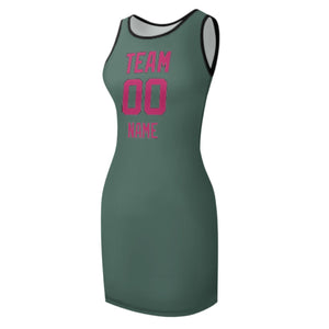 Custom Blue Green Pink Sleeveless Vest Dress