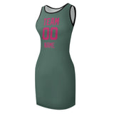 Custom Blue Green Pink Sleeveless Vest Dress