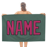 Custom Blue Green Pink Beach Towel