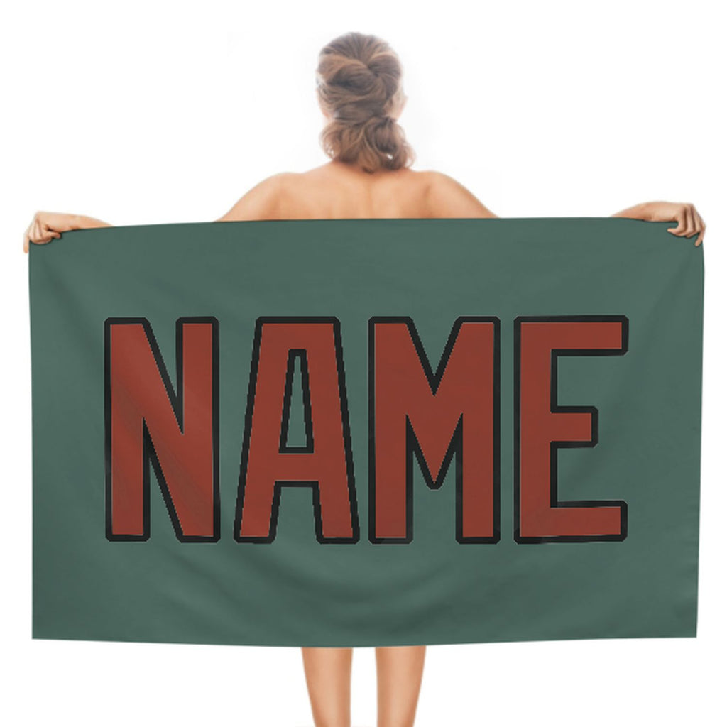 Custom Blue Green Coral Red Beach Towel