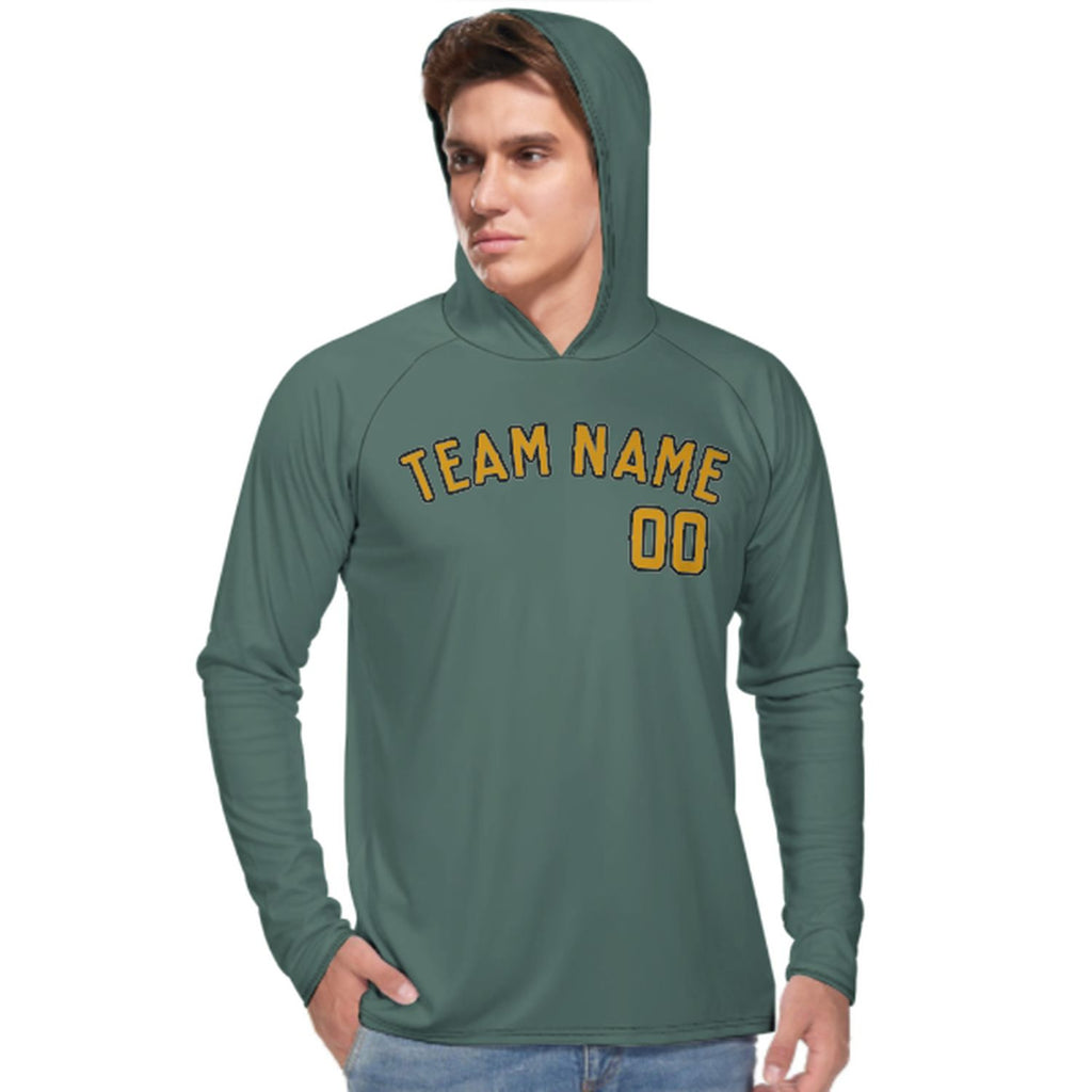 Custom Blue Green Yellow UV-Hoodie