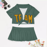 Custom Blue Green Yellow Cheerleading Uniform Set
