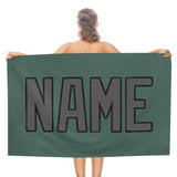 Custom Blue Green Dark Grey Beach Towel