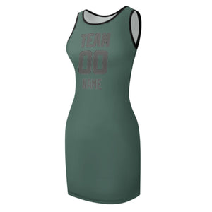 Custom Blue Green Dark Grey Sleeveless Vest Dress