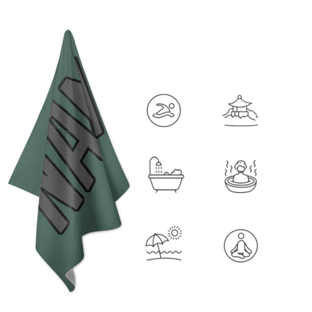Custom Blue Green Dark Grey Beach Towel