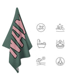 Custom Blue Green Light Pink Beach Towel