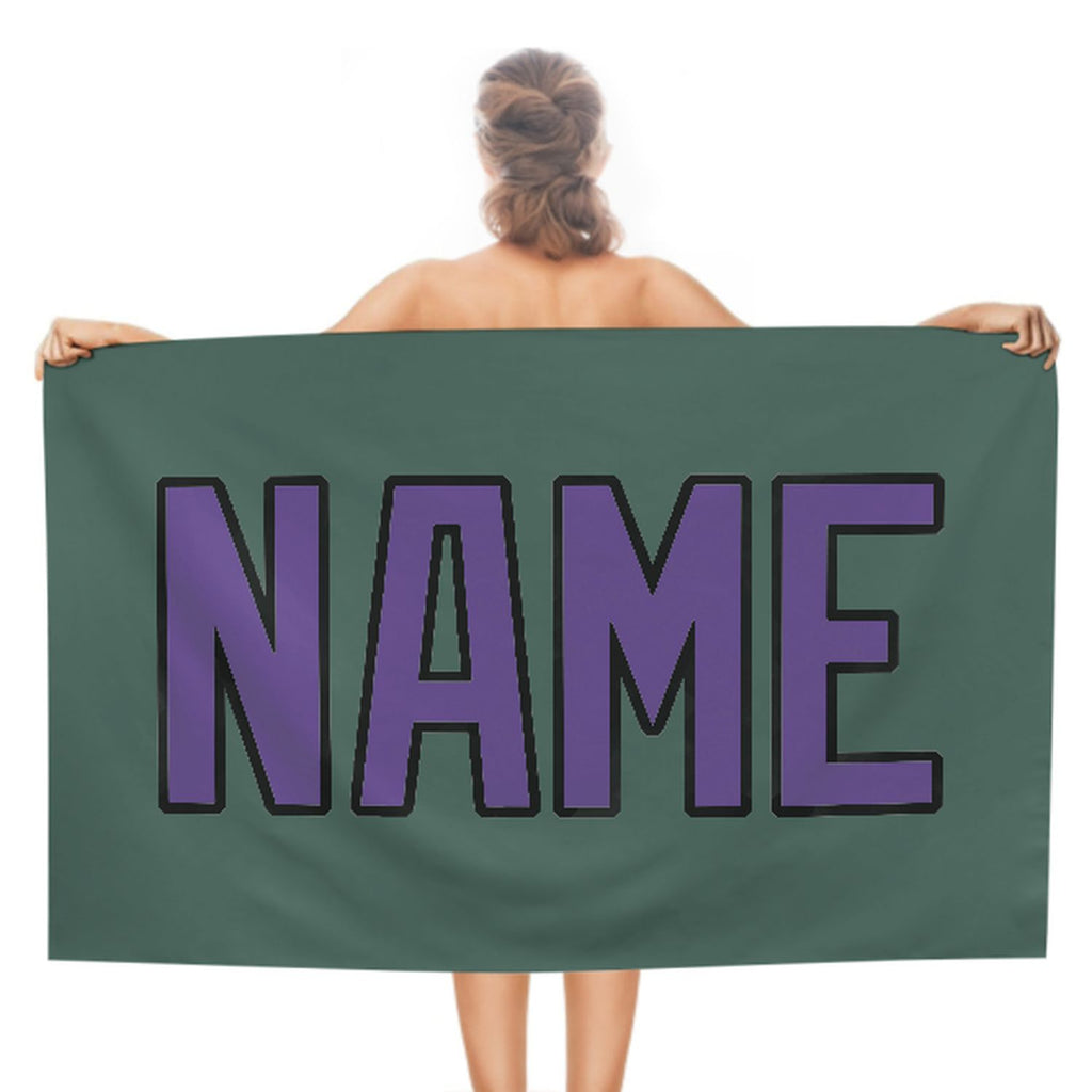 Custom Blue Green Light Purple Beach Towel