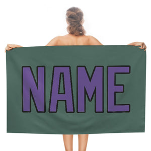 Custom Blue Green Light Purple Beach Towel